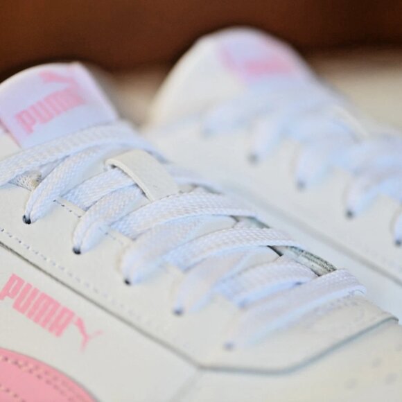 PRE-OWNED Size: 6.5 Women's or 5 Big Kid PUMA Carina 2.0 Jelly Bean White/Pink - Picture 8 of 14